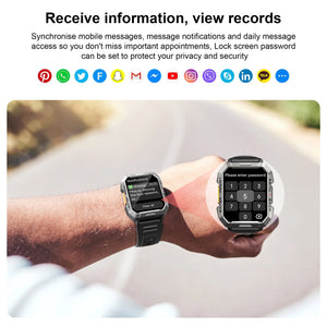 Planet Gates Blackview W60 2024 New Smartwatch 2.01'' HD Display TFT Rugged Smart Watch for Outdoor With Emergency Lighting Bluetooth Calling