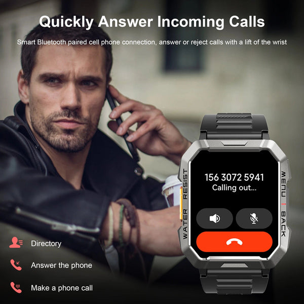 Planet Gates Blackview W60 2024 New Smartwatch 2.01'' HD Display TFT Rugged Smart Watch for Outdoor With Emergency Lighting Bluetooth Calling