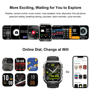 Planet Gates Blackview W60 2024 New Smartwatch 2.01'' HD Display TFT Rugged Smart Watch for Outdoor With Emergency Lighting Bluetooth Calling