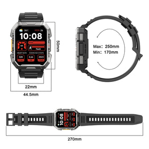 Planet Gates Blackview W60 2024 New Smartwatch 2.01'' HD Display TFT Rugged Smart Watch for Outdoor With Emergency Lighting Bluetooth Calling