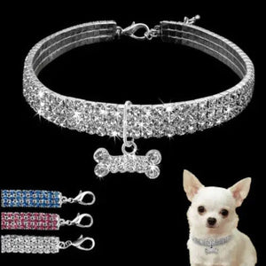 Planet Gates Blanco / S Dog Collar Rhinestone Jewelry Chihuahua Crystal Jewelry Adjustable Engraved Text Dog Collar