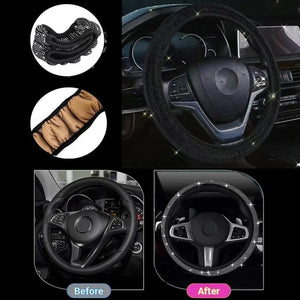 Planet Gates Bling Bling Diamond Rhinestones Car Steering Wheel Cover 37/38cm Auto Interior Accessories Women Case Car Styling Four Seasons