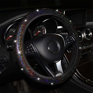 Planet Gates Bling Bling Diamond Rhinestones Car Steering Wheel Cover 37/38cm Auto Interior Accessories Women Case Car Styling Four Seasons