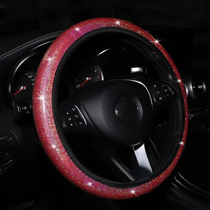 Planet Gates Bling Bling Diamond Rhinestones Car Steering Wheel Cover 37/38cm Auto Interior Accessories Women Case Car Styling Four Seasons