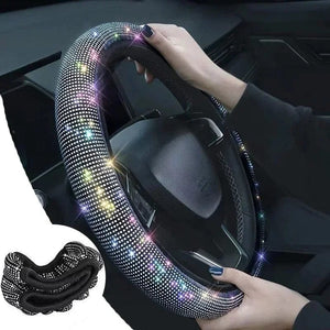 Planet Gates Bling Bling Diamond Rhinestones Car Steering Wheel Cover 37/38cm Auto Interior Accessories Women Case Car Styling Four Seasons