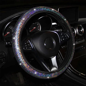 Planet Gates Bling Bling Diamond Rhinestones Car Steering Wheel Cover 37/38cm Auto Interior Accessories Women Case Car Styling Four Seasons