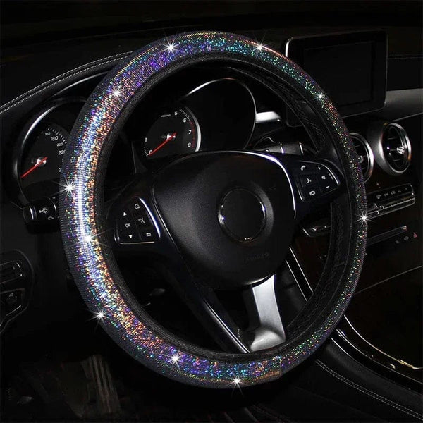 Planet Gates Bling Bling Diamond Rhinestones Car Steering Wheel Cover 37/38cm Auto Interior Accessories Women Case Car Styling Four Seasons