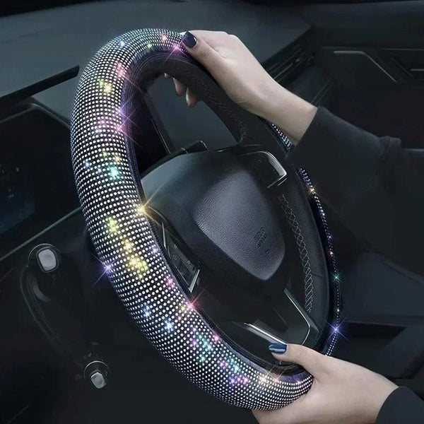 Planet Gates Bling Bling Diamond Rhinestones Car Steering Wheel Cover 37/38cm Auto Interior Accessories Women Case Car Styling Four Seasons