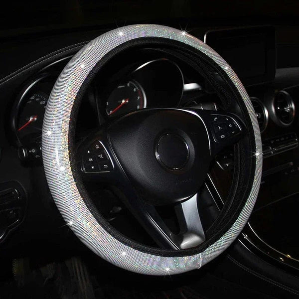 Planet Gates Bling Bling Diamond Rhinestones Car Steering Wheel Cover 37/38cm Auto Interior Accessories Women Case Car Styling Four Seasons