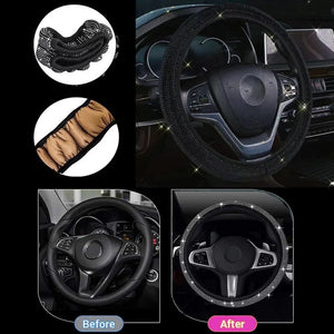 Planet Gates Bling Bling Diamond Rhinestones Car Steering Wheel Cover 37/38cm Auto Interior Accessories Women Case Car Styling Four Seasons
