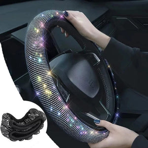 Planet Gates Bling Bling Diamond Rhinestones Car Steering Wheel Cover 37/38cm Auto Interior Accessories Women Case Car Styling Four Seasons