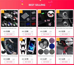 Planet Gates Bling Bling Diamond Rhinestones Car Steering Wheel Cover 37/38cm Auto Interior Accessories Women Case Car Styling Four Seasons