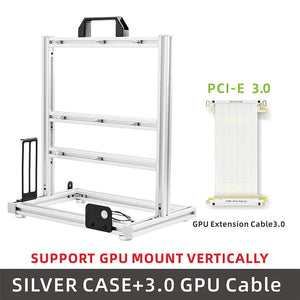 Planet Gates BlockCase Silver METALFISH BlockCase Aluminum Open Frame Case Support ATX/M-ATX Mainboard GPU Mount Horizontally 240 Liquid Cooler Gaming Cabinet