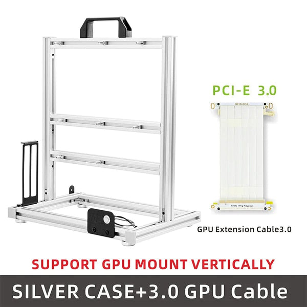 Planet Gates BlockCase Silver METALFISH BlockCase Aluminum Open Frame Case Support ATX/M-ATX Mainboard GPU Mount Horizontally 240 Liquid Cooler Gaming Cabinet