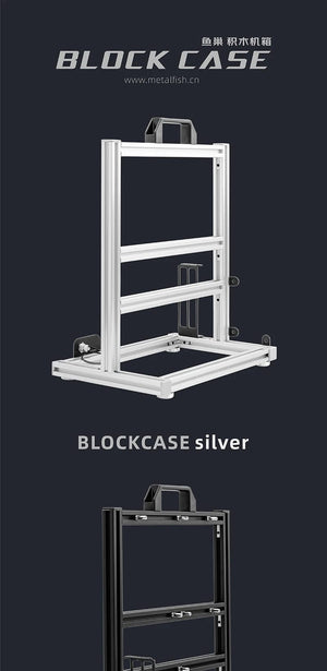 Planet Gates BlockCase Silver METALFISH BlockCase Aluminum Open Frame Case Support ATX/M-ATX Mainboard GPU Mount Horizontally 240 Liquid Cooler Gaming Cabinet