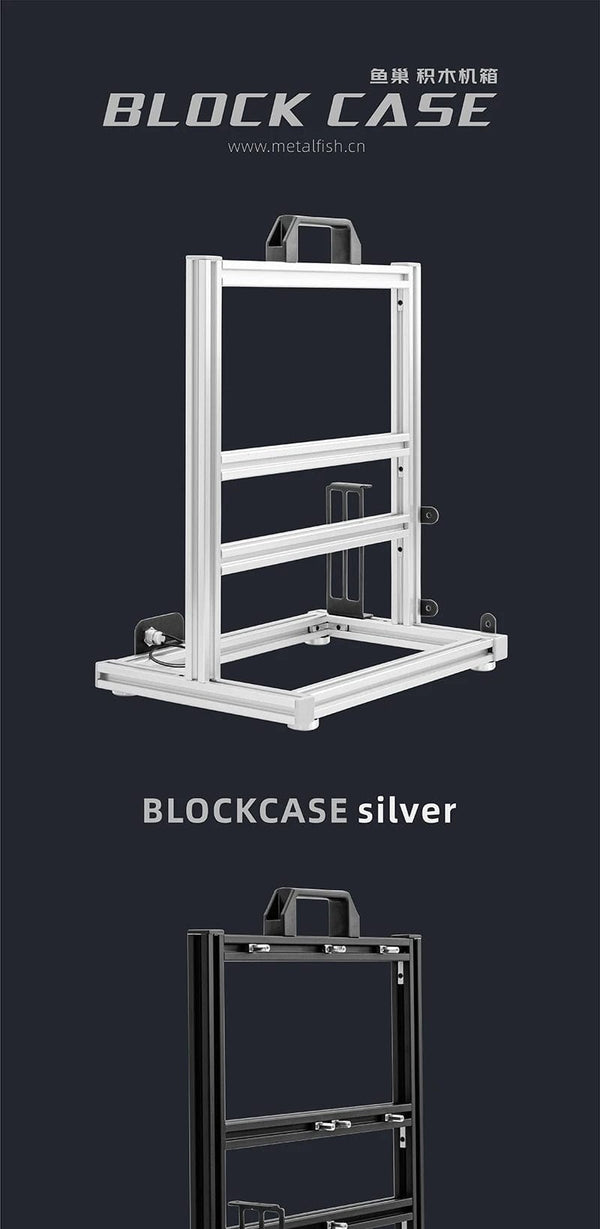 Planet Gates BlockCase Silver METALFISH BlockCase Aluminum Open Frame Case Support ATX/M-ATX Mainboard GPU Mount Horizontally 240 Liquid Cooler Gaming Cabinet