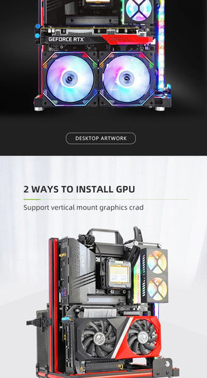 Planet Gates BlockCase Silver METALFISH BlockCase Aluminum Open Frame Case Support ATX/M-ATX Mainboard GPU Mount Horizontally 240 Liquid Cooler Gaming Cabinet