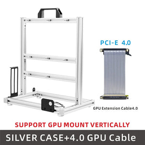 Planet Gates BlockCase Silver METALFISH BlockCase Aluminum Open Frame Case Support ATX/M-ATX Mainboard GPU Mount Horizontally 240 Liquid Cooler Gaming Cabinet