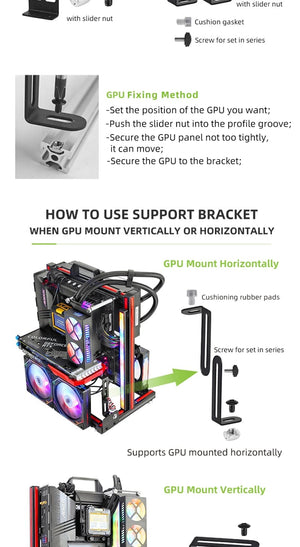 Planet Gates BlockCase Silver METALFISH BlockCase Aluminum Open Frame Case Support ATX/M-ATX Mainboard GPU Mount Horizontally 240 Liquid Cooler Gaming Cabinet