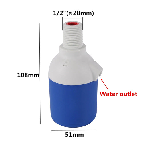 Planet Gates Blue 1/2" Automatic Water Level Control Valve Tower Floating Ball Valve Installed Inside The Tank Plug-in Free Inlet and Outlet Valve