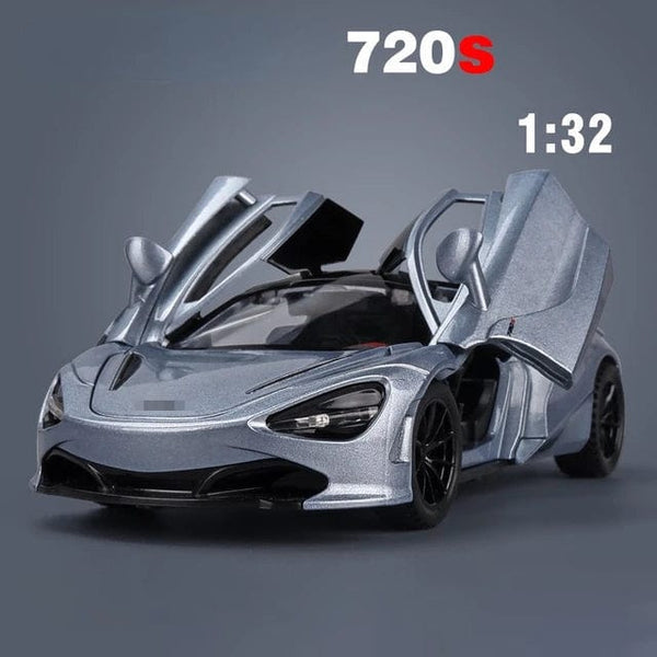 Planet Gates Blue 1/32 Scale 720S Alloy Sports Cars Model Diecasts Toys Metal Vehicles Model with Sound Light Doors Can Be Opened Car for Boy Gift