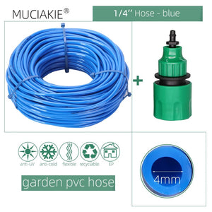 Planet Gates Blue / 1/4'' / 50m (164.04ft) 10/20/25/40 Meter 4/7mm Garden Water Hose with Quick Connector Micro Drip Misting Irrigation Tubing Pipe PVC Hose 1/4'' New Hose
