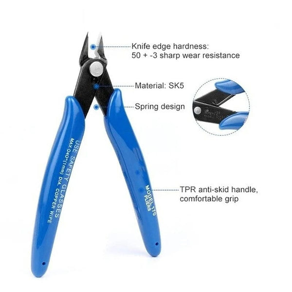 Planet Gates Blue 1 PCS Mini Nose Cutting Plier Electrical Wire Cable Cutter  Metal Side Snips Flush Pliers Convenient Durable Tool