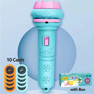 Planet Gates Blue 10 cards 10 Cards Cartoon Projection Flashlight 80 Patterns Creative Children Flashlight Toy Projector Baby Toys Bedtime Story Book Toy