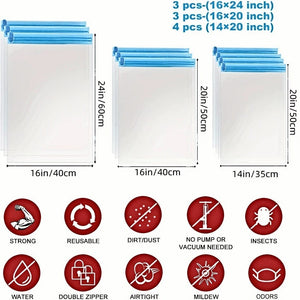 Planet Gates Blue / 10 Packs 10pcs Compression Bags For Travel, Travel Accessories, Space Saver Bags, No Vacuum Or Pump Needed, Vacuum Storage Bags For Travel Essentials, Travel And Home Packing Organizers (Blue), travel accessories