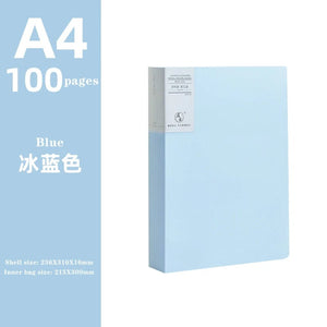 Planet Gates blue 100 pages JIANWU A4 Morandi File Bag 100 Pages Data Book Large Capacity File Folder Portfolio Office Stationery