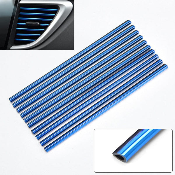 Planet Gates Blue - 10pcs 10pcs 20cm Car Air Conditioner Decoration Strip For Vent Outlet, U Shape Moulding Trim Strips, Styling Car Door Edge Corner Protector