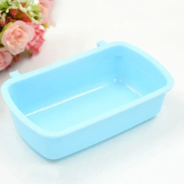 Planet Gates Blue / 12x7x3cm Hangable Plastic Hamster Squirrel Food Feeder Small Pets Water Drinking Bowl Food Bowl Pets Hamster Cage Product Accessories