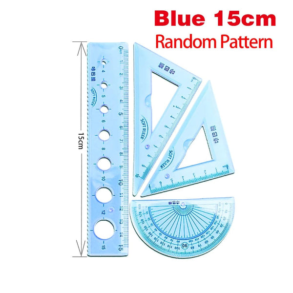 Planet Gates Blue 15cm / CHINA 4Pcs Soft Ruler Set Can Bend Ruler Creative Measure Tool Child Student Geometry Maths Drawing Stationery School Office Supplies