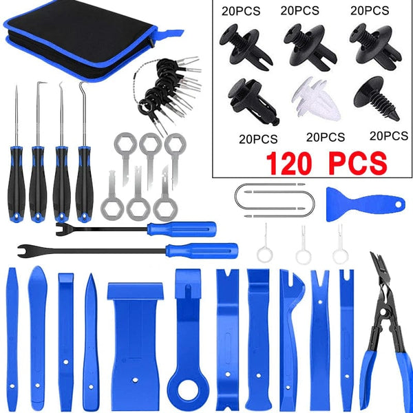 Planet Gates BLUE 161 PCS / Russian Federation Car Interior Disassembly Tool Trim Removal Tools Kit Auto Removal Tool Kit Door Panel Radio Stereo Audio Dash Terminal Removal