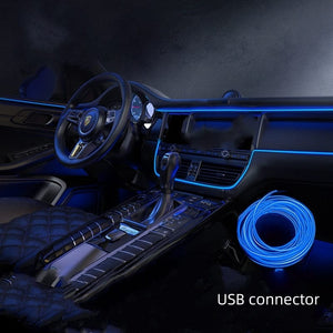 Planet Gates Blue / 1pc 1pc 300cm New Car Ambient Light Cold Light Cable Universal High Brightness LED Decoration USB Contactless EL Cold Light Cable For Emitting Light