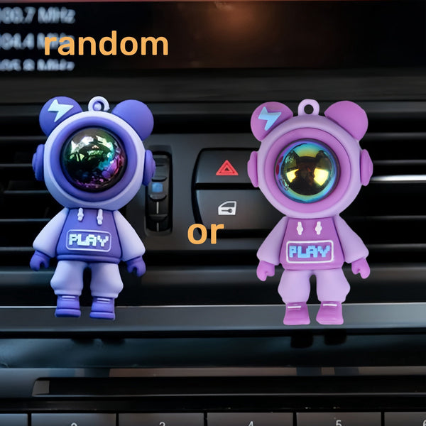 Planet Gates blue 1pc 1pc/4pcs Astronaut Lightning Bear Design Car Air Freshener, Car Air Vent Aromatherapy Diffuser Clip, Car Air Outlet Decoration Clip, Car Interior Decoration Accessories
