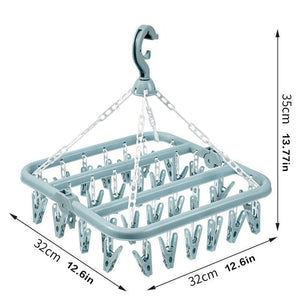 Planet Gates Blue 1pc 32 Clips Folding Thickened Plastic Hanger