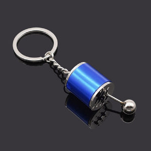 Planet Gates Blue 1pc Creative Car Gear Box Keychain, Six-Speed Manual Shift Gear Key Chain Car Refitting Metal Pendant Car Key Ring