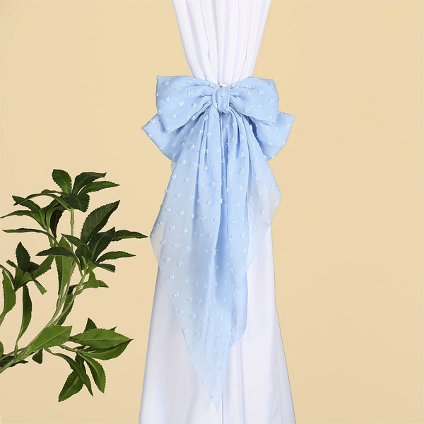 Planet Gates Blue 1pc Fabric Bow Decor Curtain Tieback, Metal Curtain Clip, Curtain Buckle For Home Decoration, Curtain Accessories