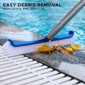 Planet Gates Blue 1pc, Pool Brushes For Cleaning Pool Walls Strong Pool Brush Head For Inground & Above Ground Pools 90 Degrees 44.45cm Pool Scrub Brush For Corners, Curves, Steps, Ladders, Professional Pool Cleaner