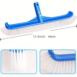 Planet Gates Blue 1pc, Pool Brushes For Cleaning Pool Walls Strong Pool Brush Head For Inground & Above Ground Pools 90 Degrees 44.45cm Pool Scrub Brush For Corners, Curves, Steps, Ladders, Professional Pool Cleaner