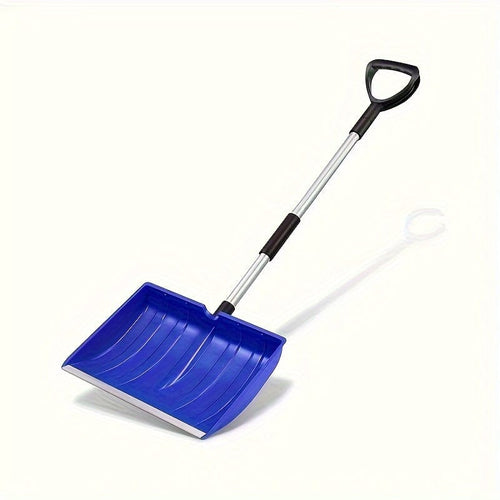 Planet Gates (Blue) 1pc, Snow Shovel, 123.19 Cm Large Capacity Snow Shovel With D-Grip, Non-Slip Sponge And Durable Aluminum Blade For Car Driveway, 40.64*123.19 Cm (Blue)(Red)(Black)