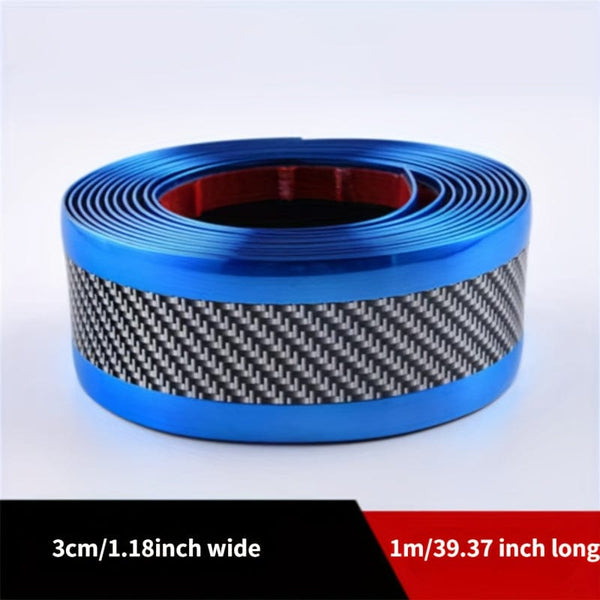 Planet Gates Blue 1pc Stickers Anti Scratch Door Sill Protector Rubber Strip Carbon Fiber Car Threshold Protection Bumper Film Sticker Car Styling