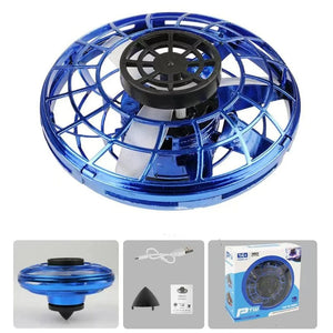 Planet Gates Blue 1pc Teenager Flying Spinner UFO Boomerang Mini Drone Magic Levitation Light-emitting Gyroscope Induction Decompression Toys