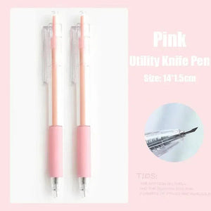 Planet Gates Blue-1Pcs Art Utility Knife Pen Knife Paper Cutter Stickers Scrapbooking Cutting Tool Express Box Cutter Knife School Supplies Stationery