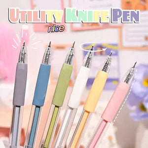 Planet Gates Blue-1Pcs Art Utility Knife Pen Knife Paper Cutter Stickers Scrapbooking Cutting Tool Express Box Cutter Knife School Supplies Stationery