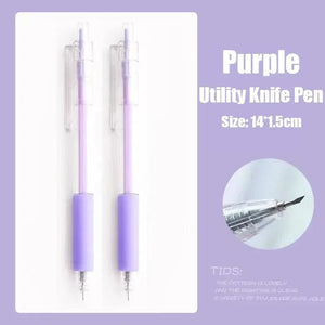 Planet Gates Blue-1Pcs Art Utility Knife Pen Knife Paper Cutter Stickers Scrapbooking Cutting Tool Express Box Cutter Knife School Supplies Stationery