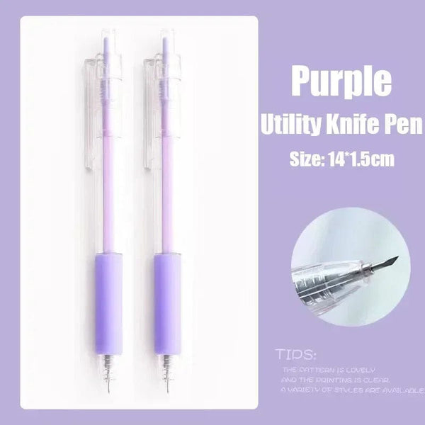 Planet Gates Blue-1Pcs Art Utility Knife Pen Knife Paper Cutter Stickers Scrapbooking Cutting Tool Express Box Cutter Knife School Supplies Stationery