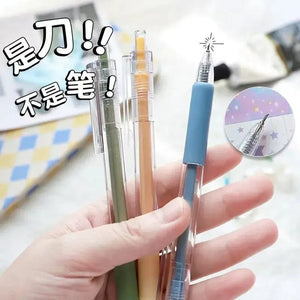 Planet Gates Blue-1Pcs Art Utility Knife Pen Knife Paper Cutter Stickers Scrapbooking Cutting Tool Express Box Cutter Knife School Supplies Stationery
