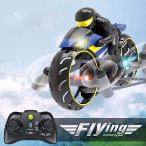 Planet Gates Blue 2-In-1 Land/Air Mode Flying High Speed Motorcycle One Key Switch Stunt 2.4G RC Drone Intelligent Quadcopter Kid Toy Gift